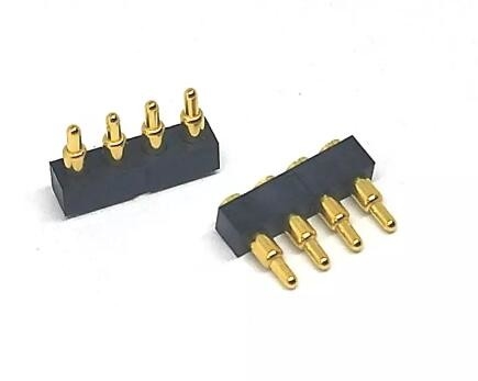 Potente conector Pogo Pin Usb de soldadura dorada impermeable 2 pines