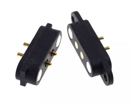 4p conector de pin POGO magnético 2A Pitch 2.8mm para el montaje de panel de soldadura de PCB de brida