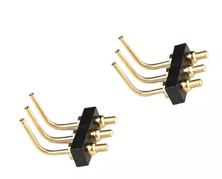 3V de latón recubierto de ángulo recto POGO Pin de cabeza masculina Superficie de montaje Pogo Pins